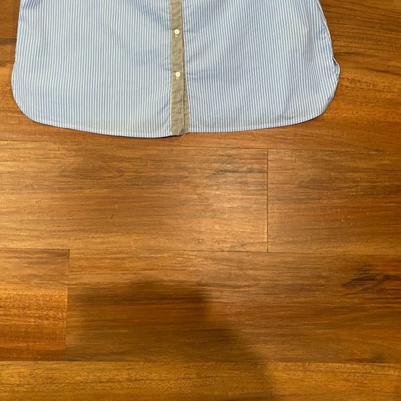 Bebe Off Shoulder Striped Top in Black, White and Blue Size Large - Picture 9 of 9